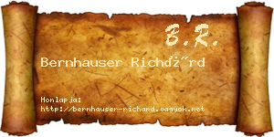 Bernhauser Richárd névjegykártya